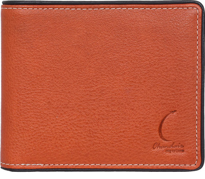 

Chandair Men Orange Genuine Leather Wallet(4 Card Slots), Orange with black piping