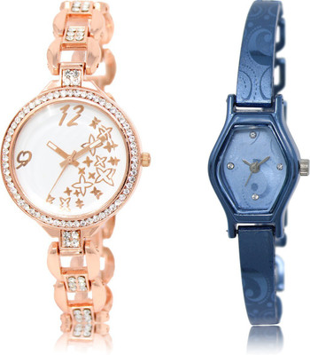 

The Shopoholic Stylist Designer Combo Pack 2 White And Blue Dial Analog Watch For Girls Metal Watch For Women Watch - For Women