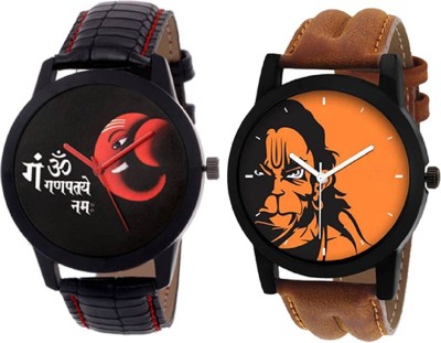 

Rage Enterprise Designer God's Dial Leather Strap Combo of Men & Women Watch - For Men & Women