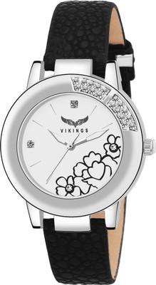 

vikings LADIES BLACK VK-LR-033-WHT-BACLK WATCH FLOWER SREIES Watch - For Women