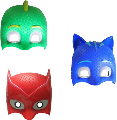 

IndusBay Set of 3 PJ Mask Character face mask Cat Boy, Owelette, Gekko face Mask with Light for kids(Blue, Red, Green)