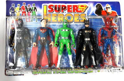 

Rabison Twist and Move Super Heroes Action Figure Set with LED Projection - Set of 5(Multicolor)