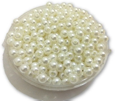 

Kwizy Pearls Beads for Craft Jewellery Embroidery Making Purpose Round Shape (100 Pieces, 6MM)