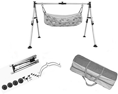 

jin Semi Foldable Cradle With Round Frame Foldable Craddle(Stainless Steel, Black)