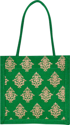 

Jute Cottage Victorian Motif Lunch Bag | 7 in x 7 in x 5 in Waterproof Multipurpose Bag(Green, 7 inch)