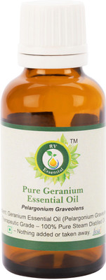 

R V Essential Pure Geranium Essential Oil 10ml- Pelargonium Graveolens (100% Pure and Natural Steam Distilled)(10 ml)