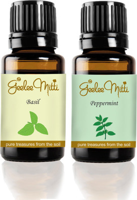 

Geeleemitti Pure Basil and Peppermint Essential Oil Combo Pack of 2(20 ml)