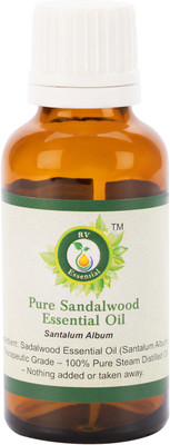 

R V Essential Pure Sandalwood Essential Oil 10ml- Santalum Album (100% Pure and Natural Steam Distilled)(10 ml)