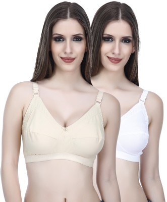 Viral Girl Women Full Coverage Non Padded Bra(White, Beige)