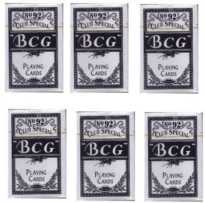 

Protos India.Net - 6 SETS ( Decks) - BCG No.92 Club Special Poker Playing Cards(Black)