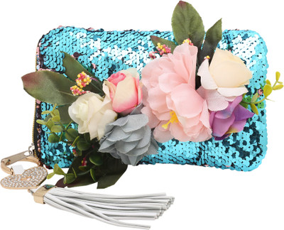 

Sanjog Party Blue Clutch