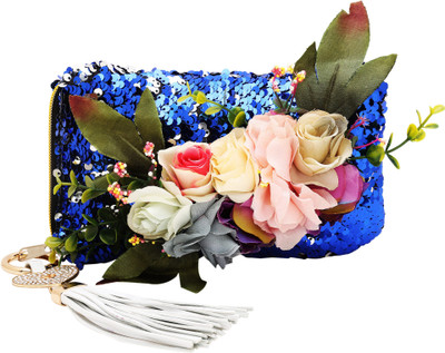 

Sanjog Party Blue Clutch