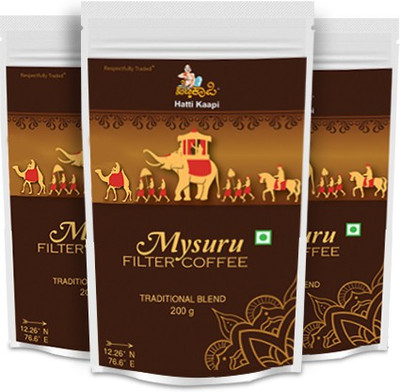 

Hatti Kaapi Combo of 3 - Mysuru Blend Filter Coffee 600 g(Pack of 3, Chikory Flavoured)