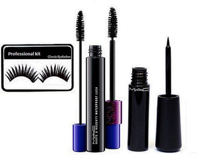 

professional kit Eyelashes , Mac Haute & Naughty Waterproof Mascara & Eyeliner(Set of 3)