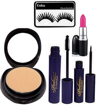 

Eska Eyelashes, Mac Compaact, Padma Mascara,Eyeliner,Candy Yum-yum Lipstick(Set of 5)