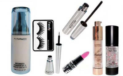 

Fancify Eyelashes & Brooke Candy Liner&Mascara,Lipstick& Pre+Primer Highlight& Match Master SPF 15 Make-Up Foundation(Set of 7)