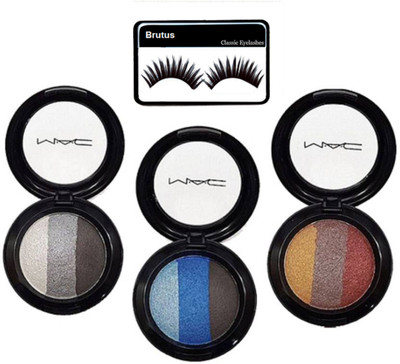 

BRUTUS Eyelashes, 3 Shades Eyeshadow (Pack of 3)(Set of 4)