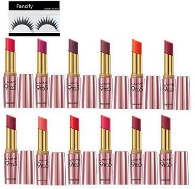 

Fancify Eyelashes,9 To 5 Primer+Matte Lipstick(Pack Of 12)(Set of 13)