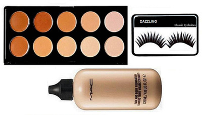 

Dazzling Eyeleshes & Face And Body Foundation & 10 Shade Concealer Palette(Set of 3)