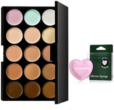 

Longlasting Sponge puff,Mac 15 Shades Concealer palette(Set of 2)