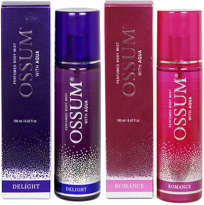 

ossum Perfume ROMANCE & DELIGHT 190ml x 2 Body Mist - For Women(380 ml, Pack of 2)