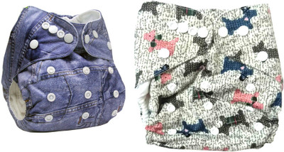 

Triple B Pocket Style Cloth Diaper / Reusable cloth diaper - Pack of 2 - Denim + Grey - L(2 Pieces)