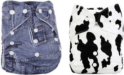 

Triple B Pocket Style Cloth Diaper / Reusable cloth diaper - Pack of 2 - Denim + Cow - L(2 Pieces)