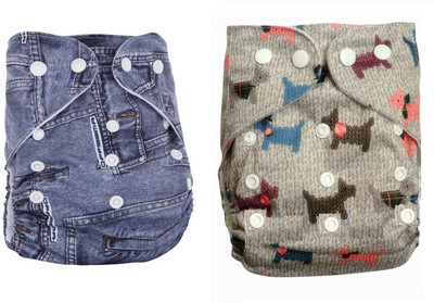 

Triple B Pocket Style Cloth Diaper / Reusable cloth diaper - Pack of 2 - Denim + Grey-01 - L(2 Pieces)