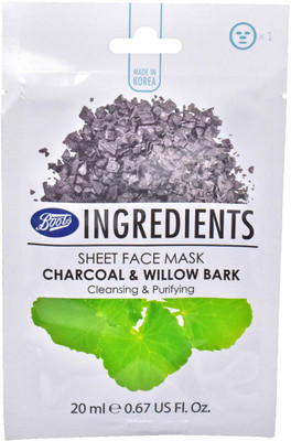 

Boots Sheet Face Mask, Charcoal & Bark Cleansing & Purifying , 20ml (0.67oz) Face Shaping Mask