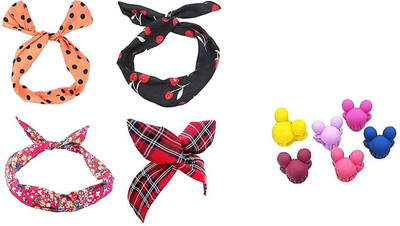 

Chooz Designer Studio bunny bands Money Saving Wire Headband Girls Women Multi-Function with Hair Clip Polka Dot Bunny Band Head Band Bunny Ears Party Accessory Hair Band (pack of 10) Hair Clip, Head Band, Hair Band, Hair Accessory Set(Red, Pink, Green, B