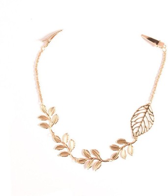 

Cloe Valentine Rose Gold Tassel Floral Leaf Hair Clip pins Head Chain Brooch Hair Chain(Gold)