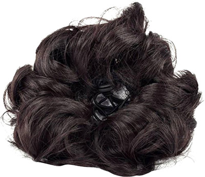 

HONBON Women curly Hair Bride Bun juda rubber free size Natural Black Pack Of 1 … Bun Bun(Black)