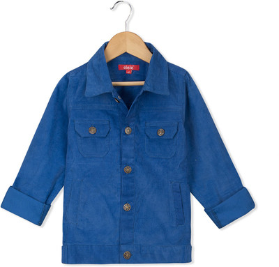 

Olele Full Sleeve Solid Baby Boys Jacket, Blue