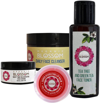

Organic Blossom Face Guard/cleanser combo's Kit of cleanser,Serum,lip balm and Face Toner