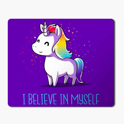 

iKraft I believe in myself baby Unicorn Printed Mouse Pad- Funny Custom Printed Gaming Mousepad, 18x22cm, 3mm Thickness Mousepad(Multicolor)