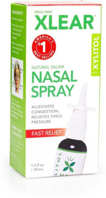 

xlear Xylitol and Saline Nasal Spray - 1.5fl oz Metered Dose Manual Nasal Aspirator(Transparent)