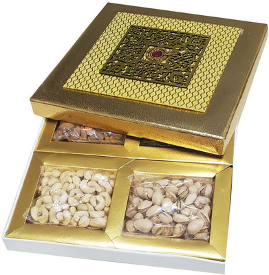 

Ivory Gift Pack of Mix Nuts 100gm each (Almond, Pista. Raisins and Cashew) Almonds, Pistachios, Cashews, Raisins(400 g, Box)