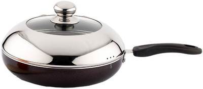 

Diamond Nonstick Induction Base Fry Pan 22cm Fry Pan 22 cm diameter with Lid(Aluminium, Non-stick, Induction Bottom), Black