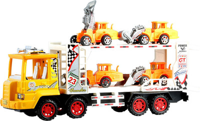 

ToyzIsland Exclusive High Quality FRICTION TRUCK WITH CONSTRUCTON 4 PC JCB+ROAD ROLLER(Multicolor)