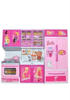 

SANJARY PREMIUM QUALITY Barbie Battery Operated Light Music Modern Beauty Vogue Kitchen set for girls