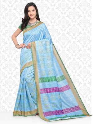 Divastri Self Design Kota Doria Silk Blend, Art Silk Saree(Light Blue)