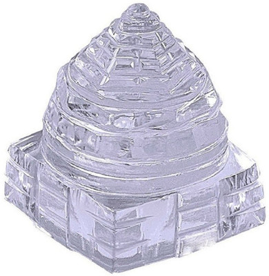 numeroastro Original Crystal/Sphatik Shri Yantra For Health,Wealth & Goodluck (80-90 Grams Approx) (Pack of 1) Decorative Showpiece  -  5 cm(Crystal, Clear)