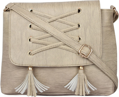 

Now & Wow Women Casual Beige PU Sling Bag