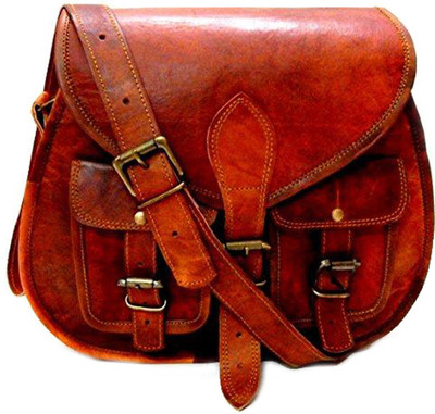 

Songara Men Casual Brown Genuine Leather Sling Bag