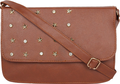 Now & Wow Women Casual Brown PU Sling Bag