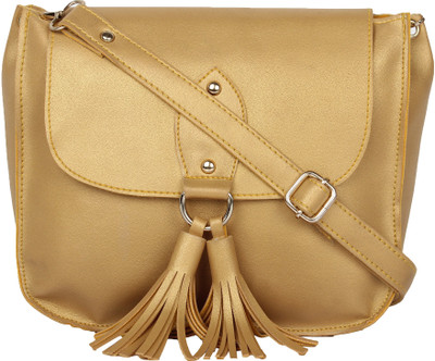 

Now & Wow Women Casual Khaki PU Sling Bag