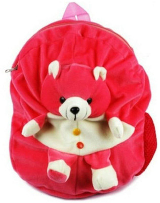 

Skull-I Soft Toy School Bag for for Kids, Travelling Bag, Carry Bag, Picnic Bag, Teddy Bag (Pink Bear) - 35 cm(Red)