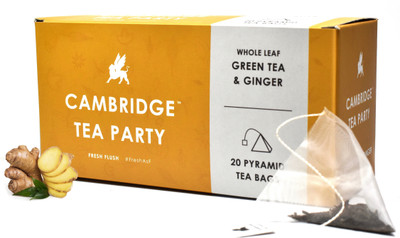 

Cambridge Tea Party Ginger Green Tea - 20 Silken Pyramid Tea Bags Ginger Green Tea Bags(40 g, Vacuum Pack)