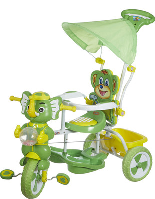 

Fun Ride Tiscon Kids Musical Tricycle with Canopy, Storage Basket and Parent Push Handle (Green) Tricycle(Pink)