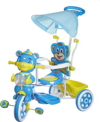 

Fun Ride Kids Musical Tricycle with Canopy and Parent Push Handle (Blue) Tricycle(Blue)